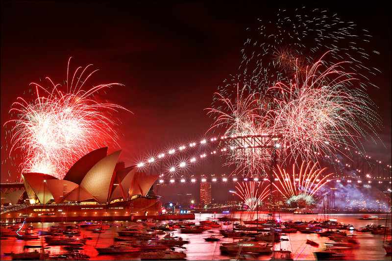 全球迎接2026年 澳洲雪梨煙火秀搶頭香
