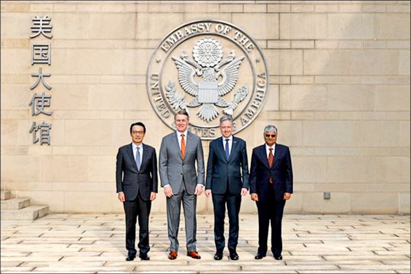 中共圍台軍演之際 QUAD駐中大使北京會面