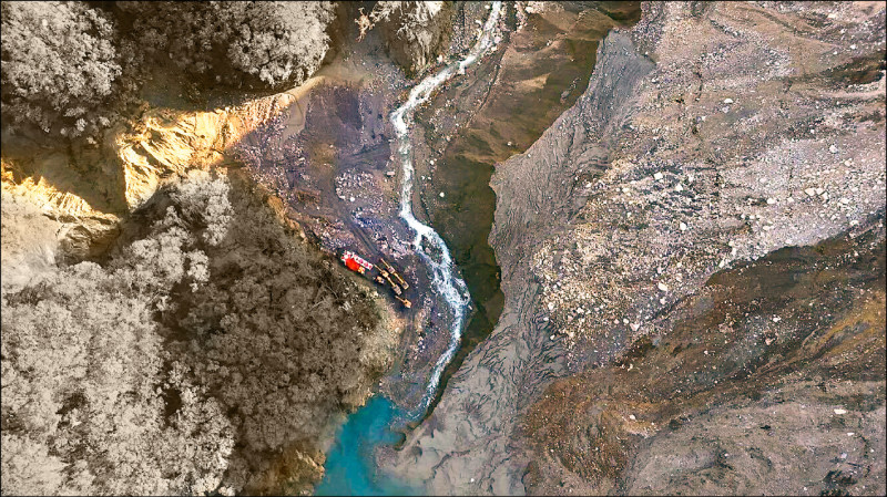 馬太鞍溪堰塞湖 開挖引流