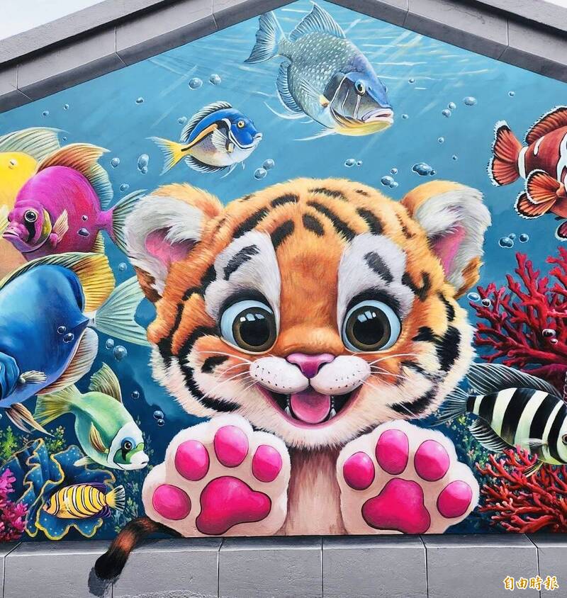 自閉症青年攜手彩繪大師 打造3D壁畫「大貓日記2.0」
