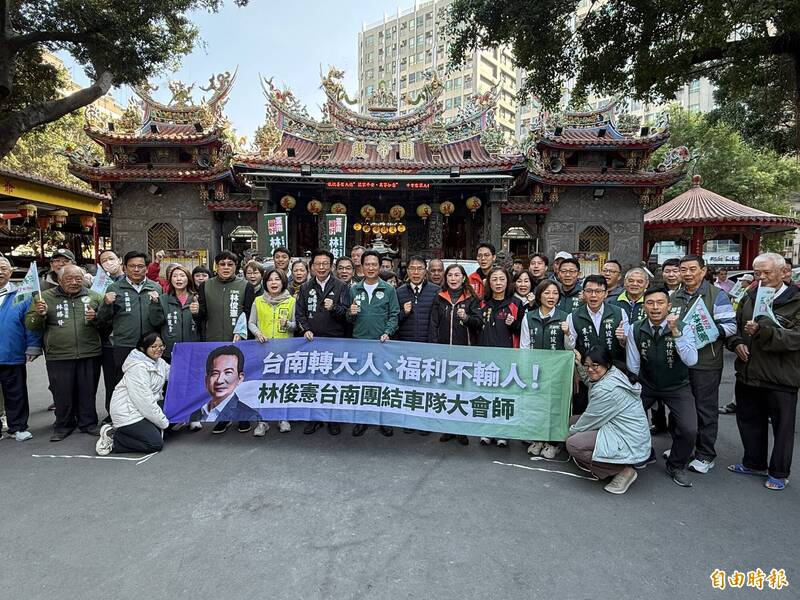 台南市長初選前最後車隊掃街衝刺 黃偉哲:顧電話挺林俊憲