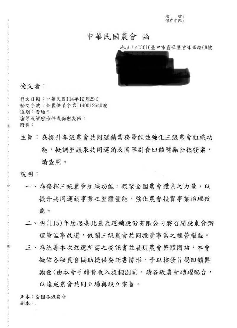 獨家》雲林張家掌控北農將改選 全國農會要求基層農會繳股份委託書才可領獎勵金