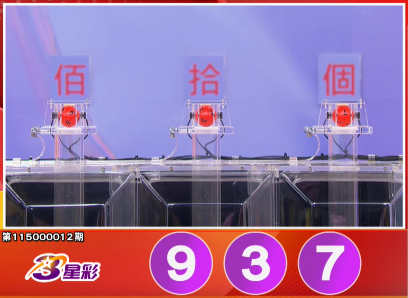 3星彩开奖号码。（撷取自三立iNEWS《全民i彩券》）