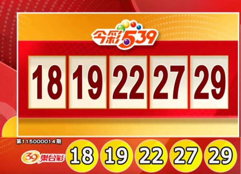 今彩539、39乐合彩开奖号码。（撷取自三立iNEWS《全民i彩券》）