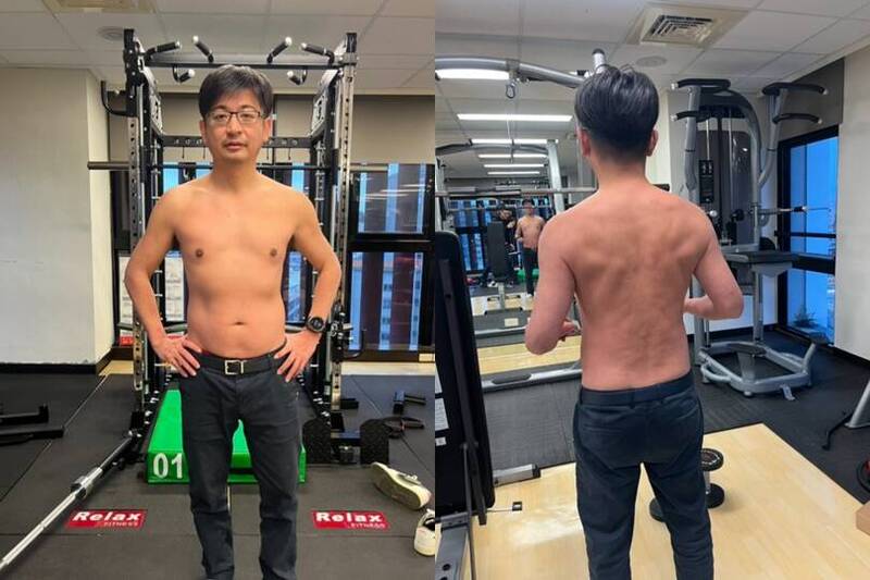 彰縣議長謝典霖分享健身成果問網友線條是否明顯