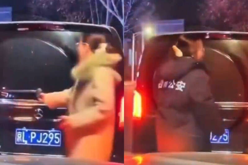 廣西亮證姐翻版! 北京行車糾紛賓士「亮衣姐」施壓畫面瘋傳