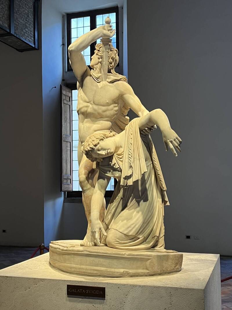 阿尔腾普斯宫内收藏的珍贵作品「自杀的高卢人」。（中央社）