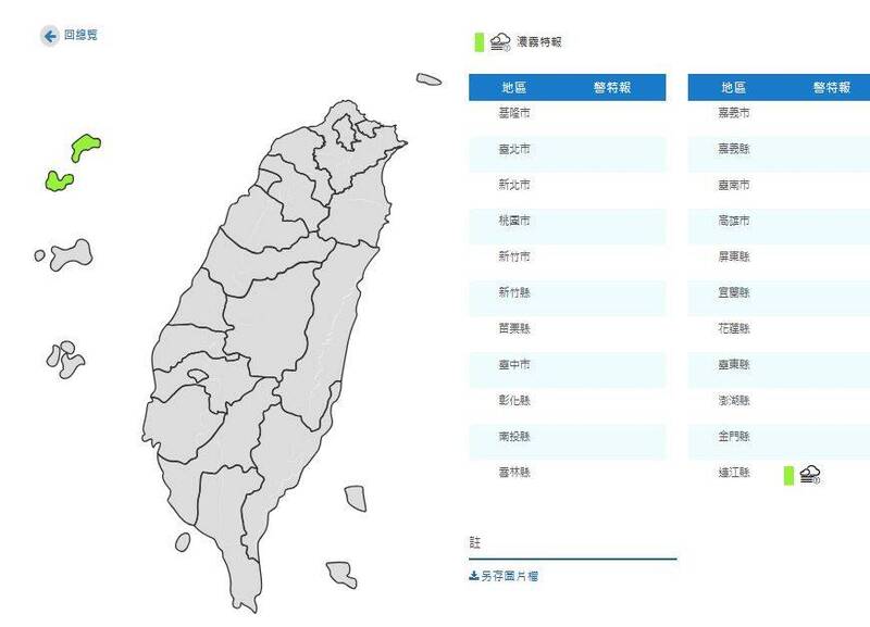 濃霧籠罩馬祖!中部以北、金門留意能見度低