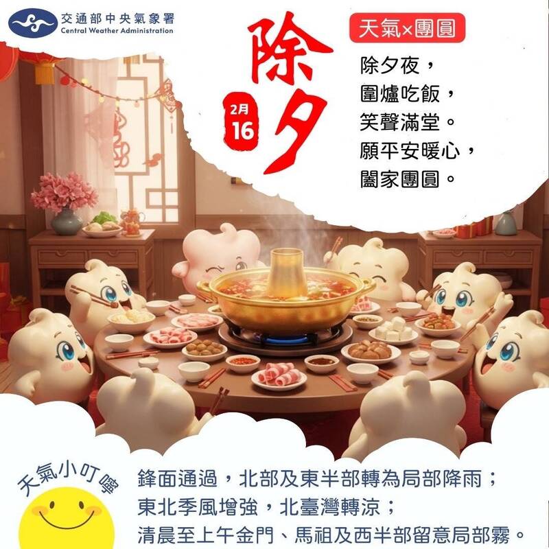 除夕變天!今下午北部大雨到 初一、二轉冷 初三才回溫