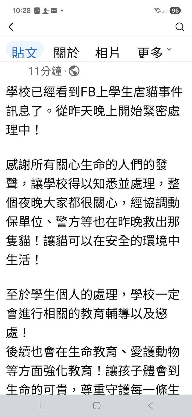 新竹國中學生用鞭炮嚇貓PO上網惹火炎山！動物受虐被安置