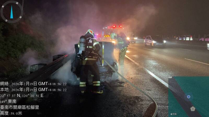 國道3號台南段驚傳汽車火災 南消提醒駕駛人落實2重點