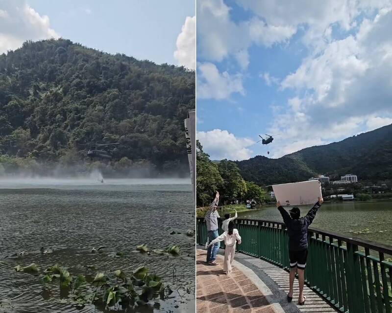 南投春節森林大火! 國軍直升機急出動灑水 超暖民眾舉牌加油影片曝