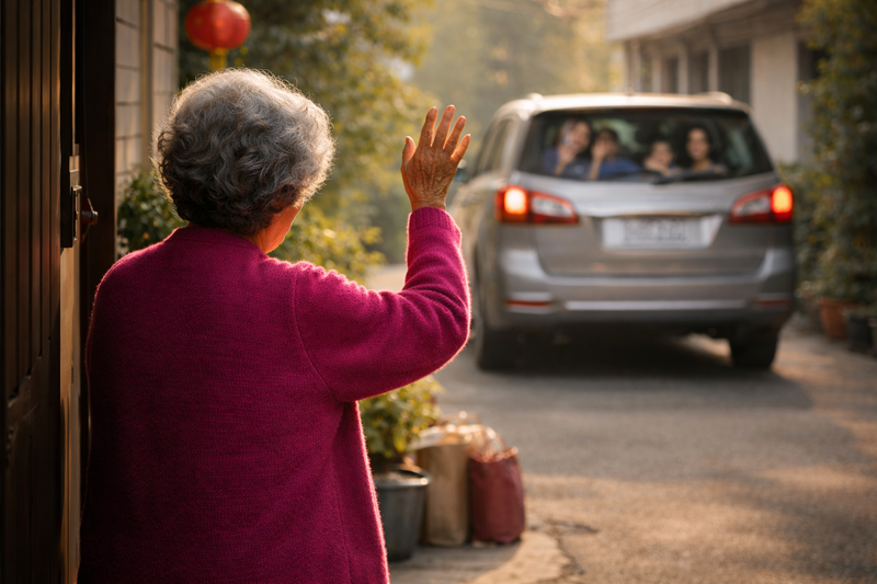 春節收假最揪心一幕! 阿嬤獨自在門口揮手道別 全網心疼爆哭