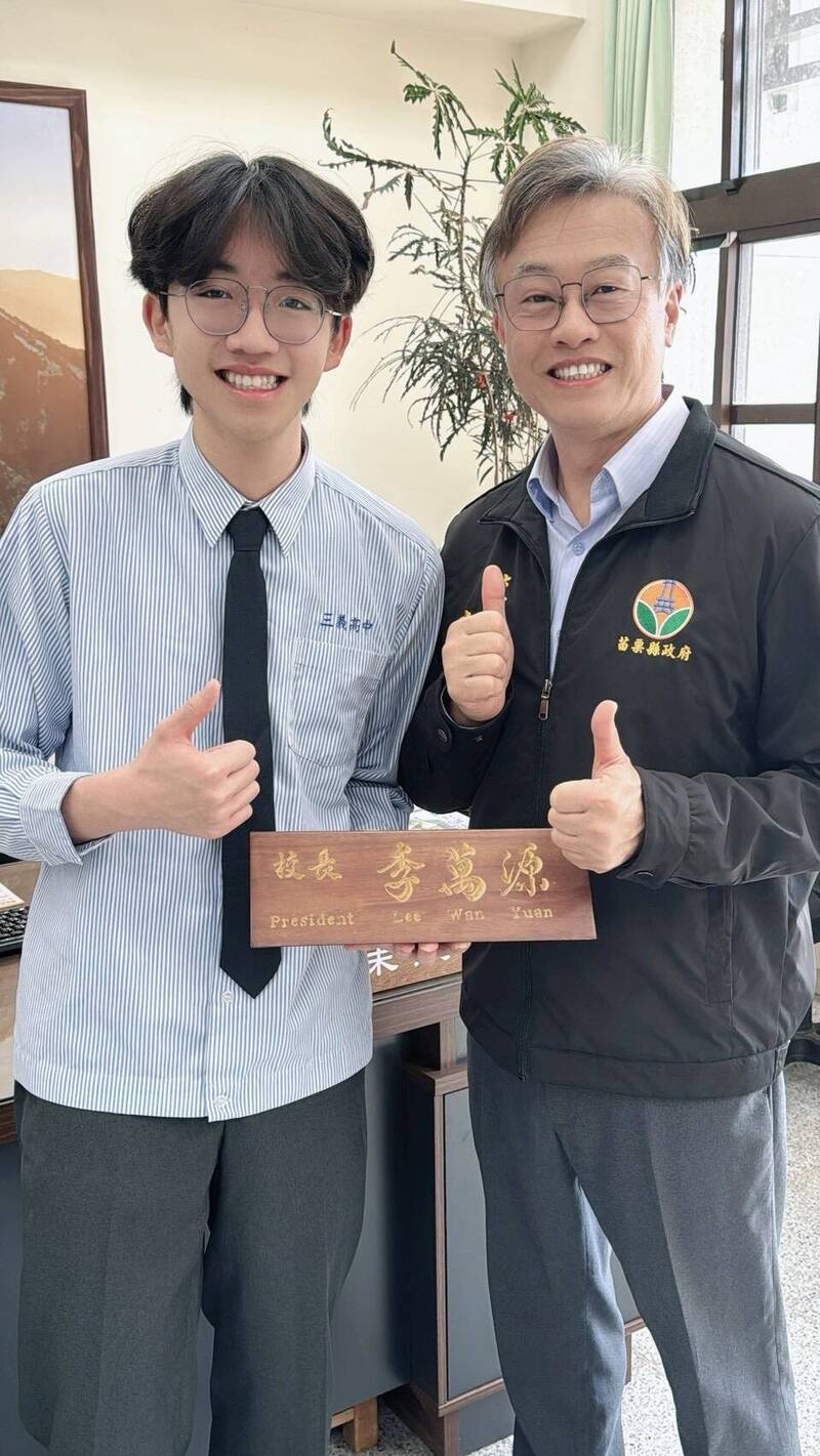 國中會考滿級分 三義高中牛淳賦學測報考5科又滿級分