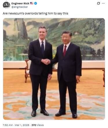 ������Ҳ��ͼƬ���������ѵ������Ļ����ʹ��ϰ��ƽ��Ҫ����ô˵���𣿡���ߢȡ��X@GavinNewsom��