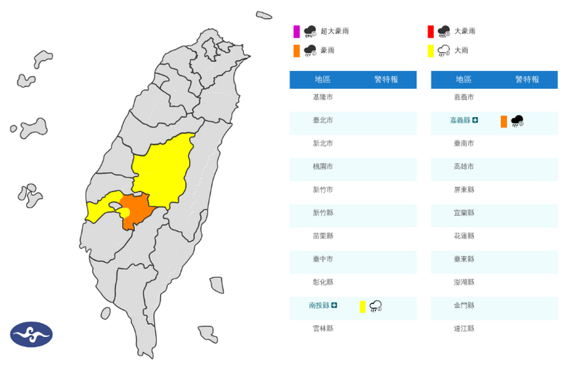 升級豪雨特報！ 氣象署：2縣市恐有短延時強降雨