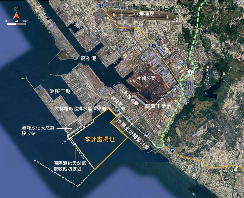 「高雄港填方區工程計畫」預計在港區內填方1億立方公尺造陸，開發面積約508公頃。（翻攝自環說書）