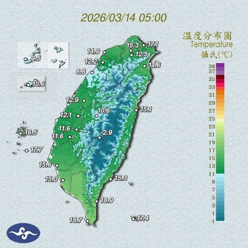 輻射冷卻效應極致! 颱風論壇列低溫排行:最冷4.9度