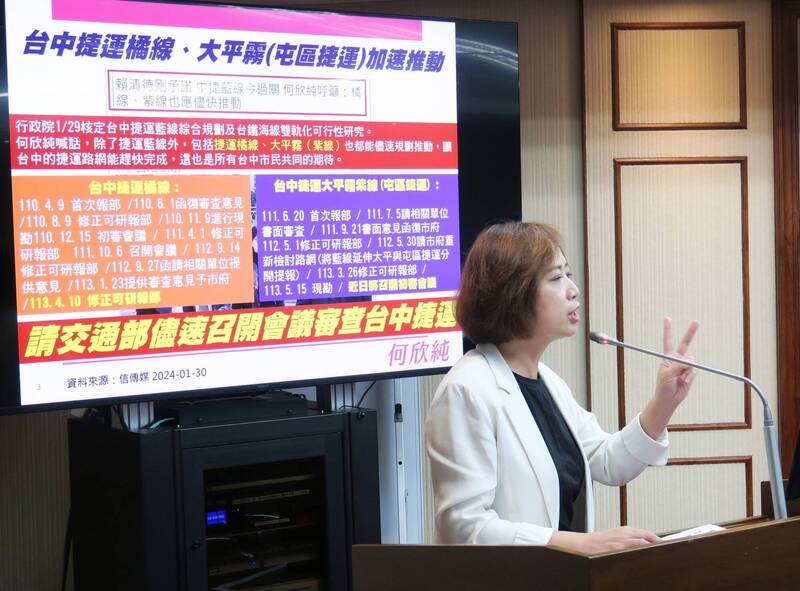 台中捷運藍線延伸太平恐停擺? 何欣純允諾:當選市長全力推動