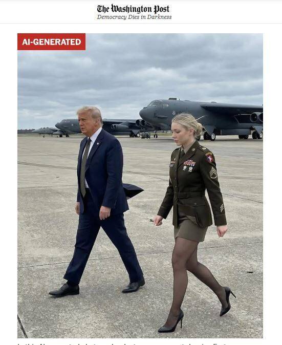 专家指出，近来爆红的美军川粉辣妹洁西卡，根本就是把人骗去色情网站消费的AI生成假人。 （图撷取自网络）