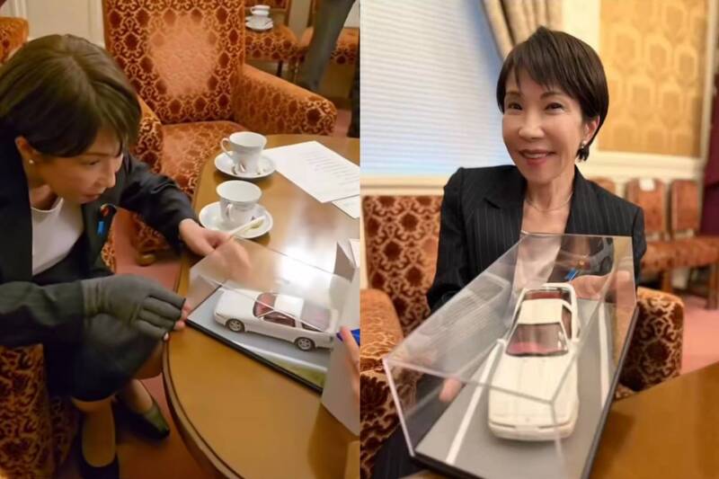 當首相不能開車!高市早苗收到「第1台愛車復刻模型」嗨翻