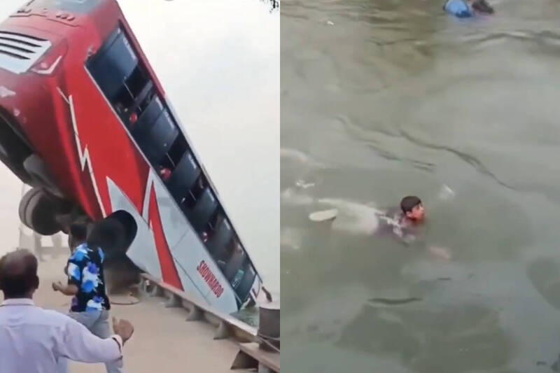 眼睜睜看親人沉沒...孟加拉巴士墜河釀至少18死 驚悚畫面曝光