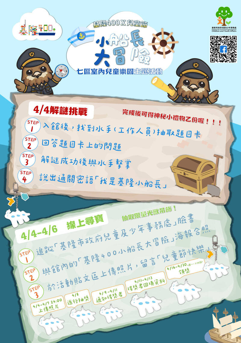 基隆室內兒童樂園迎兒童節 挑戰「小船長大冒險」送好禮