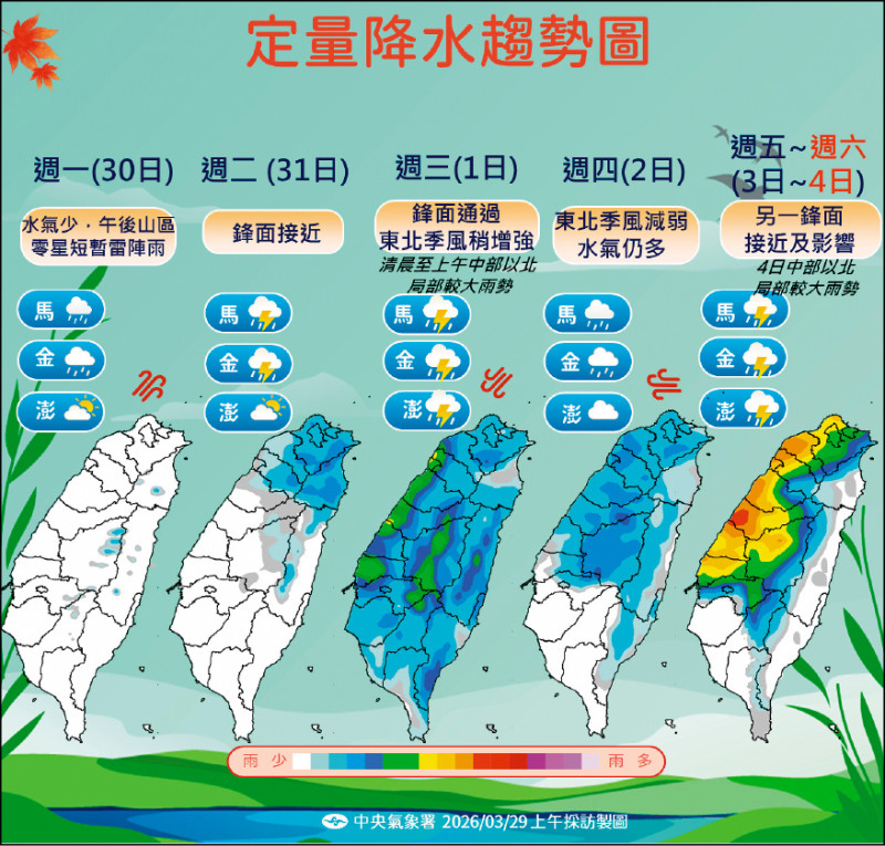 週三起2波水氣報到!週六全台有雨 水庫可望小有進帳