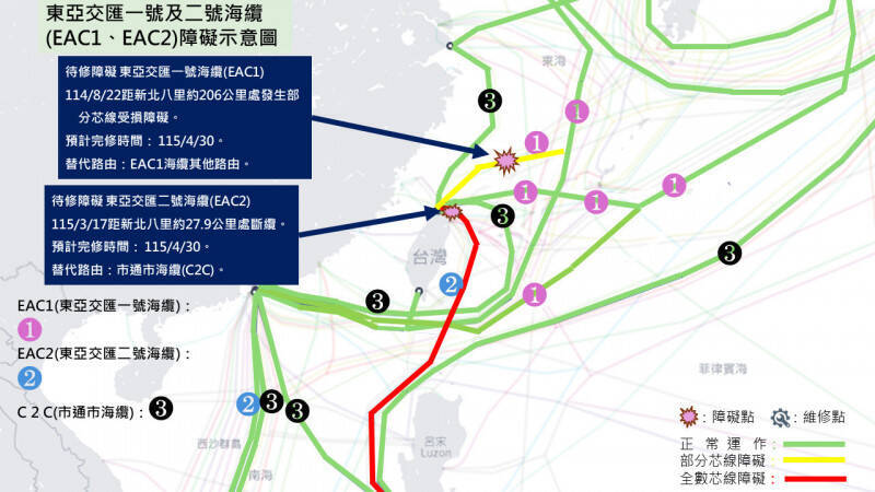 東引海底電纜疑遭中國船損毀 海巡登檢蒐證移送法辦