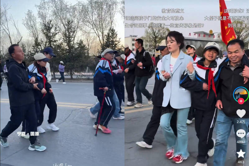 沒苦硬吃！中國千名學生徒步祭烈士 接近零度苦走54公里引網砲轟