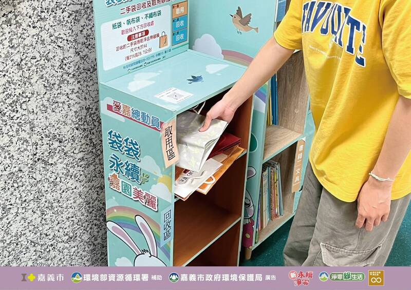 減塑資源循環 嘉市設29處「二手袋循環箱」站點