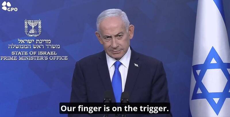 「手仍扣在扳機上」 納坦雅胡:隨時準備重返戰場