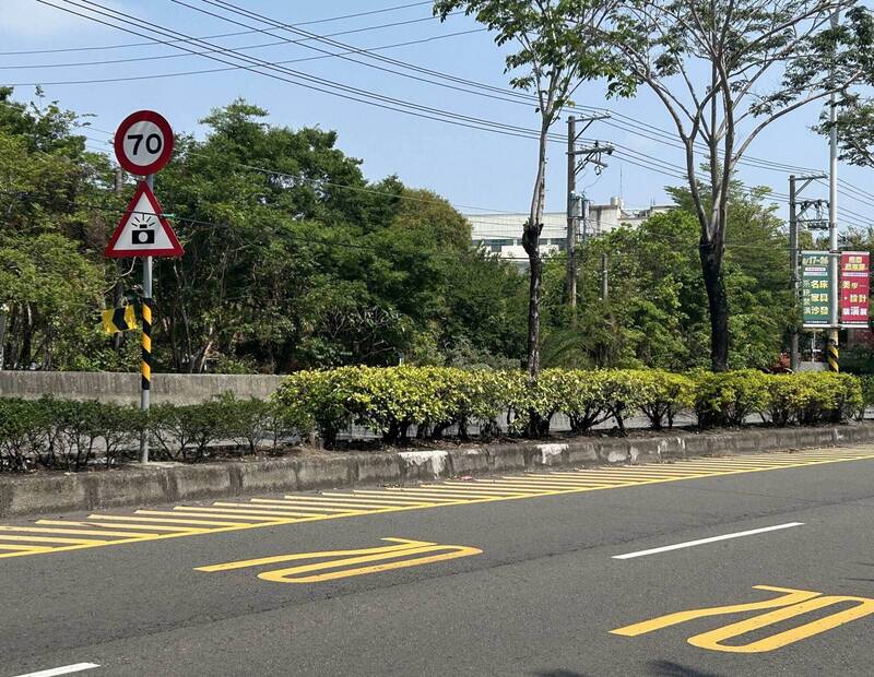 台1线花坛段速限70公里。（图由警方提供）