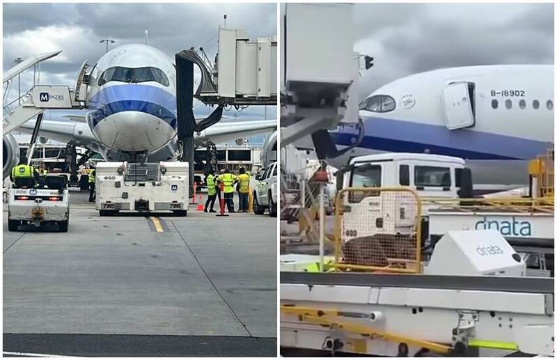 華航回台班機事故 澳洲機場「撞上空橋」畫面曝光!