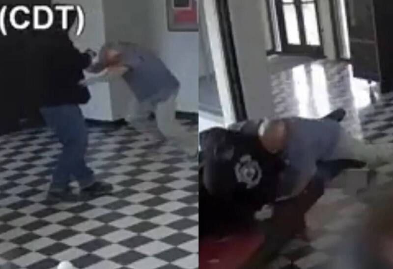 校长将凶嫌制伏。（取自X@nicksortor）