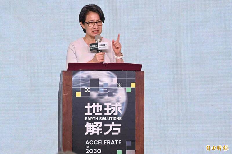 副總統蕭美琴21日出席2026永續設計行動年會致詞。(記者張嘉明攝)