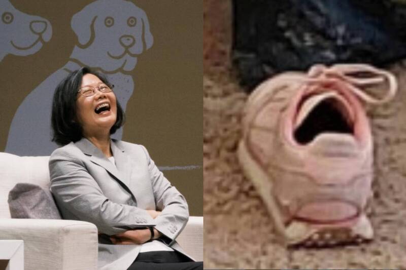 成大開講被拍出「仰天大笑」迷因圖  小英幽默點評「ㄅ級分」笑翻全網