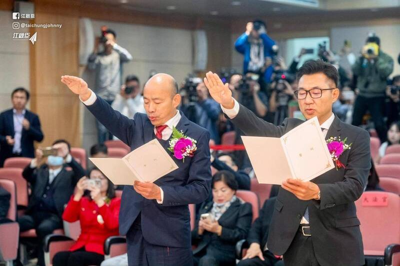 江啟臣發文力挺 韓國瑜留言感謝
