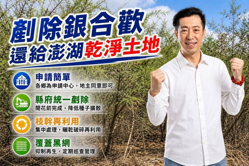 無黨縣長參選人許智富 提政見剷除銀合歡還給澎湖乾淨土地