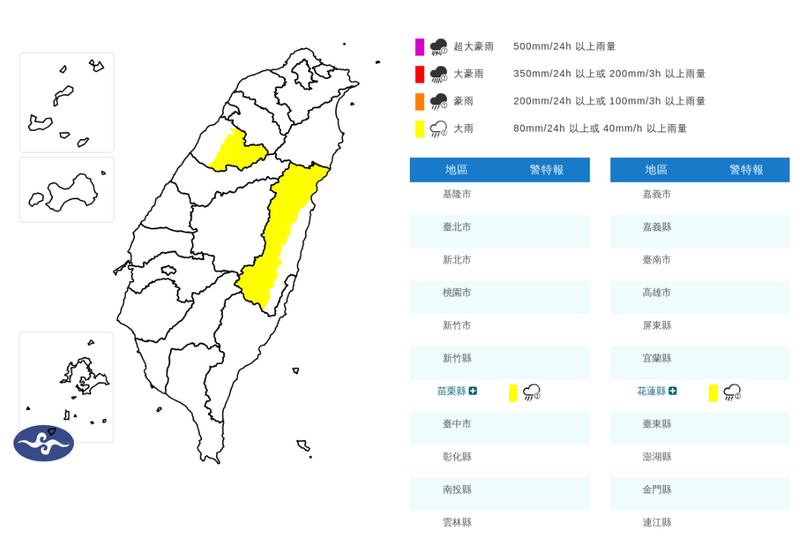 2縣市大雨特報！氣象署示警「恐有局部大雨」