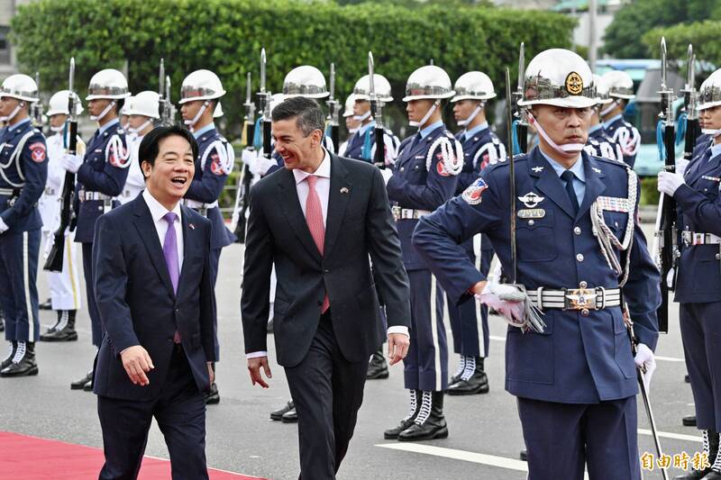 賴清德軍禮歡迎  巴拉圭總統貝尼亞：推動兩國戰略夥伴關係