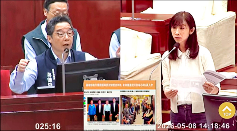 北市議員許淑華擔心民汐線採中運量規劃將不敷使用。（截圖自議會直播畫面）
