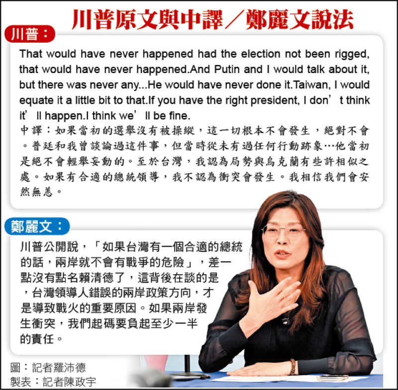 綠：鄭麗文引假訊息批賴 荒謬失格