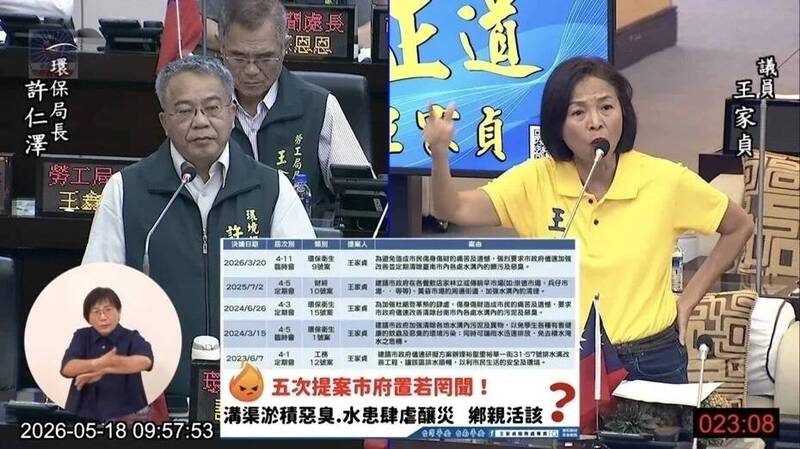 台南水溝淤積惡臭擾民 市府允限期改善