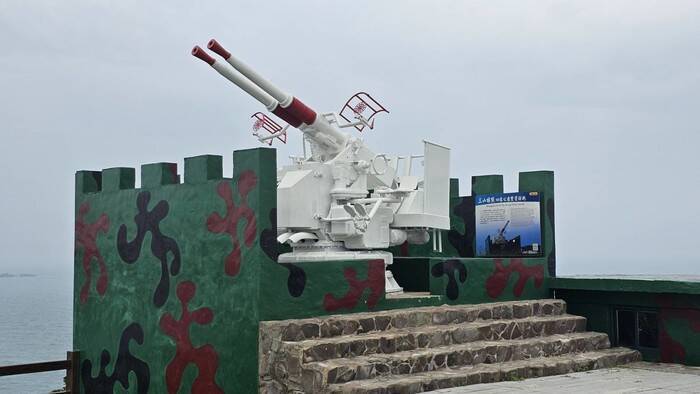東引三山據點「M1-40雙管防空機關砲」修好了 華麗回歸
