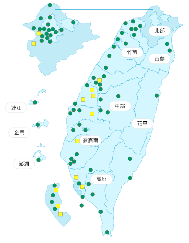 今日各地空氣品質概況。（圖擷取自環保署空氣品質監測網）