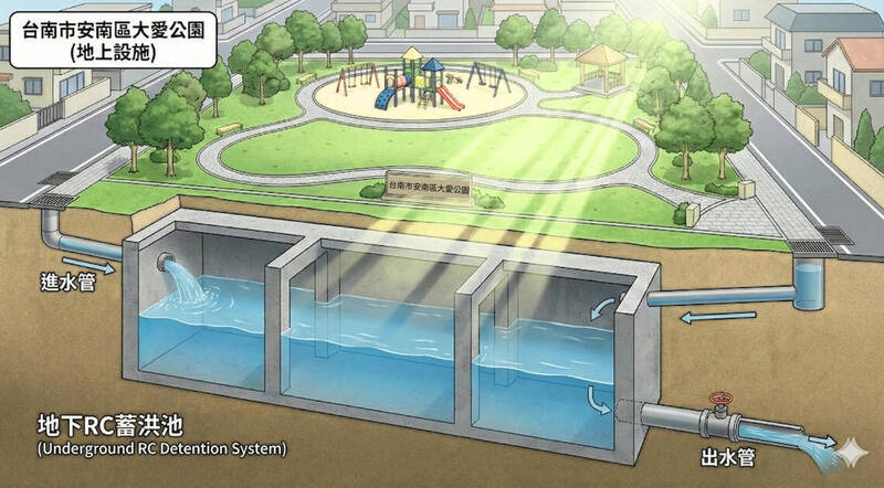 台南社區公園變滯洪堡壘  改善安中路易淹水問題