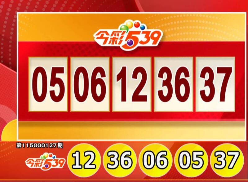 今彩539、39乐合彩开奖号码。（撷取自三立iNEWS《全民i彩券》）
