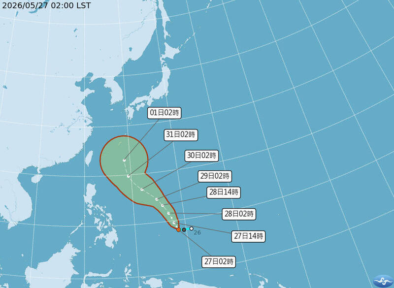 薔蜜颱風下週一最接近台灣 北部、宜蘭有雨