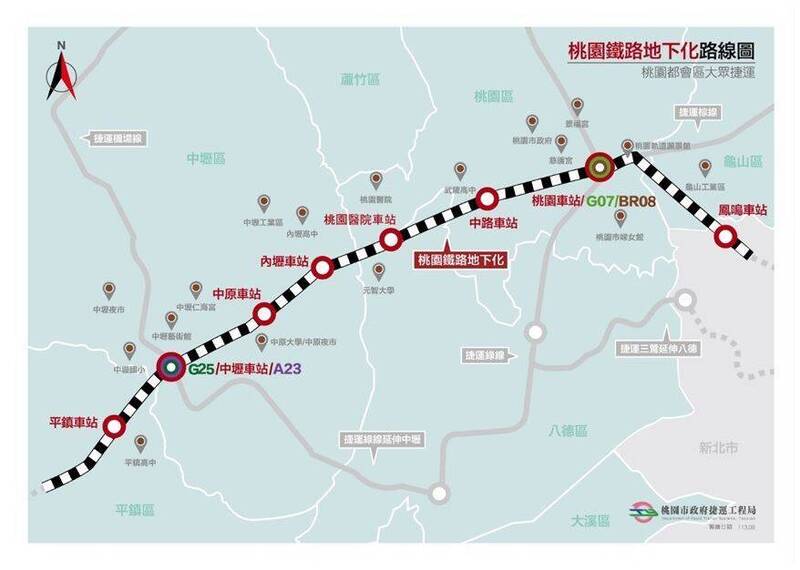 桃園鐵路地下化工程正如火如荼進行，市府也進行沿線空間規劃。（市府提供）